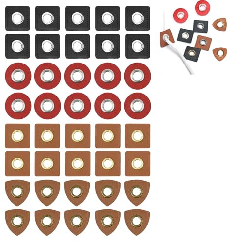 Ösen Kunstleder,Leder Ösen Patches,Ösen Patches,Schickes Leder Patch ist Frei kombinierbar,Arten von Ösenpatch,Ösen auf Kunstleder für Hoodies zum Kleidung Annähen auf Hoodies Sweatjacken Pullover