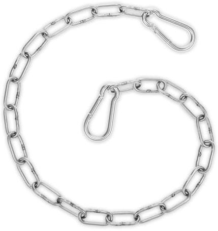 Kedja, silver, metallkedja, stålkedja, förlängningskedja för hängfåtölj, hängfåtölj, kedja, högpresterande kedja att hänga upp karbinhakar, låsning, bondgårdskorg, kedja för inomhus utomhus, hängmatta