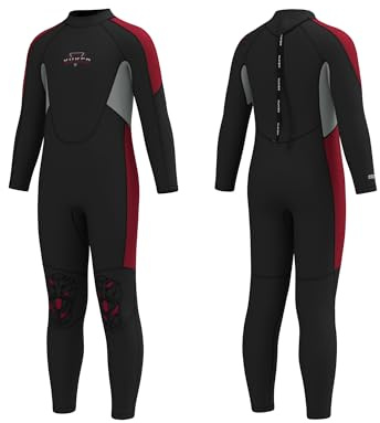 XUKER Kids Wetsuit for Boys Girls Toddlers 3mm Thermal Full Length Back Zip Wetsuit
