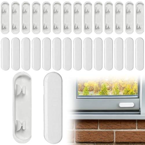 Xiciki Lot de 30 couvercles de drainage pour trou de sanglotage de fenêtre, bouches d'aérations de fenêtre en UPVC, bouchons de rechange (blanc)