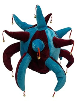 Jester Spikes Hat with Bells Fancy Dress Headgear or Sports Party Accessory (Blue)