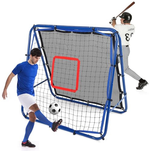 Yapasopu Filet de Rebond Football 100x100cm/3.3x3.3ft But de Foot Enfant Exterieur Rebondisseur pour Entraînement Entrainement de Sport pour Football pour Jardin, Parc, Plage