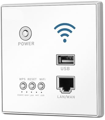 BAFOVY Wireless Router, 86 Type WPS Encryption, 300Mbps Smart Home Router for Office Hotel Home (White)