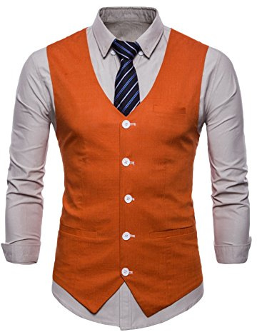 Letuwj Gilet de costume pour homme coupe ajustée