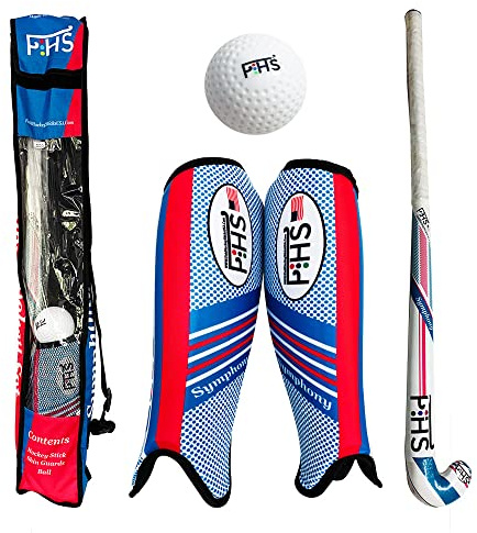 F HS Field Hockey Stick Set Symphony 32 Inch Stick Shinguards Ball Bag Gift Hockey Set (32 Inch Stick)