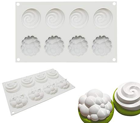 Stampo in silicone per cioccolato e praline, strumento rotondo in plastica croccante, 8 fori, due in blister