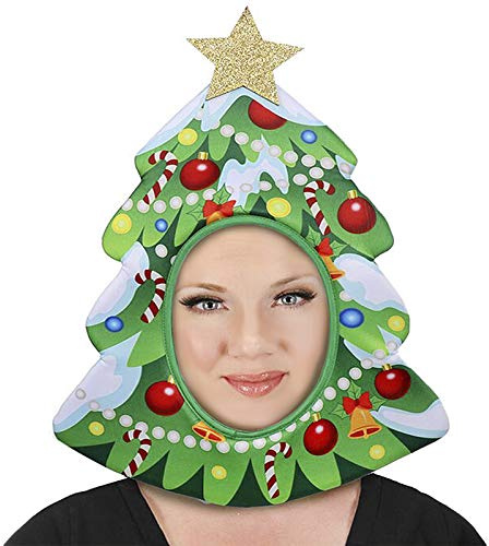 Creative Christmas Hat Funny Christmas Tree Lucky Bag Headgear Xmas Party Supplies Accessories Headwear Role Play Stage Performance Props Novelty Santa Costume Cosplay Decorations