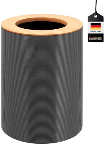 bremermann Secchio per cosmetici SEGNO in bamb? e plastica, pattumiera, 5,5 litri (grigio)