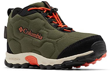 Columbia Firecamp Mid 2 WP wasserdichte Wanderstiefel für Kinder, Grün (Nori x Red Quartz C), 25 EU