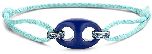 Ti Sento - Milano Damen-Armband 925er Silber, Textil Farbstein One Size Türkis 32020825