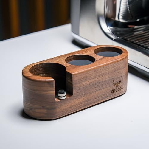 KNODOS Espresso Tamping Station 54mm For Breville Espresso Machine Accessories,Rosewood Portafilter Holder Tamping Mat Espresso Coffee Equipment