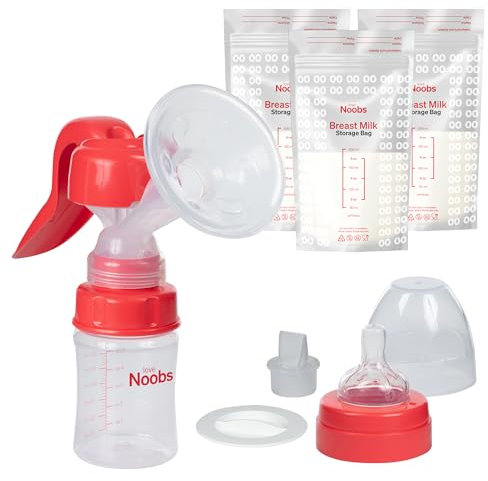 Handmilchpumpe von LoveNoobs, Handpumpe Muttermilch, Abpumpen Muttermilch, Milchpumpe Handpumpe für Stillende Mütter, Milch Pumpe Brusternährung