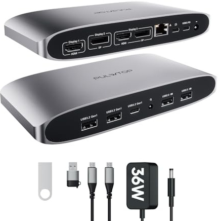 DisplayLink Dockingstation für DREI Bildschirme, 4K@60Hz, für Mac/Windows