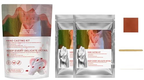 Handabdruck-Set für Paare, Handform für Paare, 3D-Set, Fußabdruck für Kinder, Familien, Erwachsene, komplettes 3D-Set, Alginat für Formen, Set für Handfiguren für Paare, Gipsform