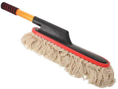 GARVALON Teleskop Waschbürste Für Autos - Weiche Baumwollfaden Reinigungsbürste Mit Verstellbarem Griff Ideal Für Kratzfreie Autowäsche Und Fahrzeugreinigung