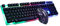 Black Light Up Keyboard Wired Gaming Keyboard Mouse Set Gtx300 For Laptop Desktop