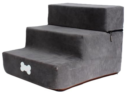 Escalera Plegable y Desmontable para Sofá y Cama, con 3 Escalones Adecuado para Mascotas Pequeñas y Medianas