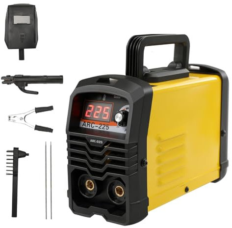 Poste a Souder, Poste à souder à électrodes MMA 225A, Inverter Poste à Souder à L'arc avec Affichage Numérique LED, Kit avec Pince de Masse, Support de Soudage, masque, brosse,Baguette de Soudage