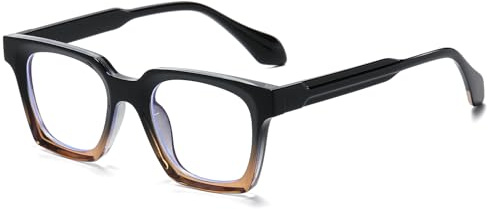 YAMEIZE Occhiali Anti Luce Blu per Donna e Uomo Quadrata Montatura Occhiali Filtro Luce Blu Occhiale da Vista Riposo per Lettura Computer