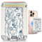 Kokaade Compatible with Magsafe Wallet - for Magnetic Leather Card Holder Blue Flower Design for Women Girls for iPhone 16/15/14/13/12 Series Cute Aesthetic Card Wallet with Elastic, Fit 7 Cards