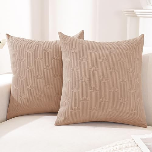 CYCMACO Federe Cuscini Divano 2 Pezzi 60x60, Copricuscini Divano Per Salotto Soggiorno, Federa Cuscino Con Cerniera Invisibile, Moderno Federa Cuscino, Per Domestica Camera Da Letto, Rosa