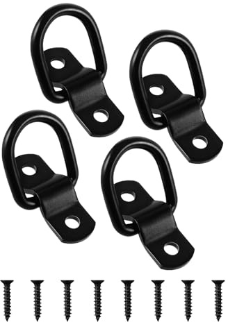 HQRNYP 4 anelli a D per legare ancoraggi, anelli a D resistenti, ganci per legare carichi pesanti da 1/4, ganci di ancoraggio per rimorchi per auto, rimorchio, pickup, camper, barca, montaggio