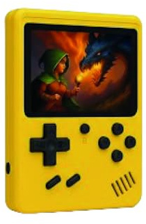 Consola Retro portátil con 400 Juegos clásicos.Consola Retro para niños y Adultos con Pantalla a Color de 3” y Compatible con conexión a TV. Consola de Videojuegos portátil. Color Amarillo