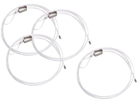 Fxzqgnh 4 Pezzi Cavo per Quadri Filo di Nylon Corda per Specchi E Gancio per Binario con Carico Fino a 30 kg Adatto per Allestimenti di Mostre E Decorazioni