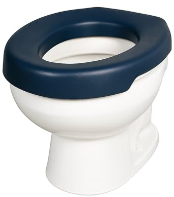 Asiento Elevador Inodoro Extra Blando 4 cm Blue. Alzador Baño Adultos Acolchado para Personas Mayores. Elevador WC Adulto Compacto, Confort Térmico y Antideslizante