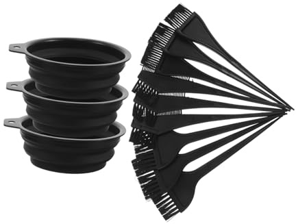 SHERCHPRY 3sets Pennelli per Tintura Capelli Kit di Ciotole Pieghevoli per Mescolare Colore Applicatore per Capelli Strumenti per Tintura Professionale