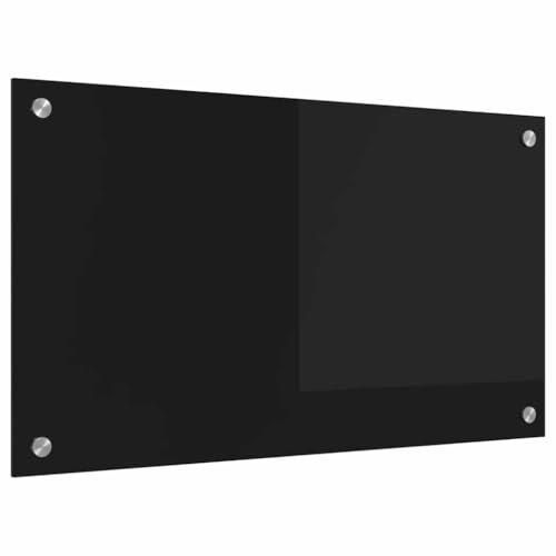 vidaXL Küchenrückwand Schwarz 70 x 40 cm Gehärtetes Glas, Moderner, stabiler Küchenoberflächen-Style: Hitzebeständige Glasrückwand für coole Upgrades und modernen Flair