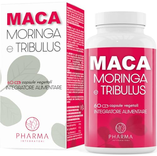 Maca Andina en cápsulas con Moringa y Tribulus Terrestris – Maca negra pura para libido, maca peruana, maca roja y amarilla | Maca negra peruana en polvo, maca peruana para hombre y mujer