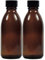 Viva Haushaltswaren apothecary bottle, brown glass medicine bottle, including a writable label, Glass, brown, 2 x 100ml