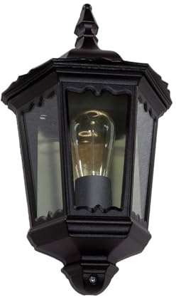 Lindby Outdoor Wall Light Lieva (Antique, Vintage) in Black Made of Aluminium (1 Light Source E27) from wall lamp for Exterior/Interior Walls House Terrace und Balcony