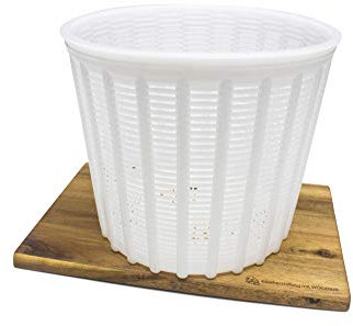 WoodBi Große Käseformen Set, 2.7kg mit Holzbrettchen Käseform Herstellung Käseherstellung (Set Mini)