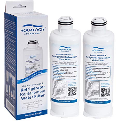 Aqualogis Kühlschrank-Wasserfilter für Samsung DA97-17376B, DA97-08006C, HAF-Qin, HAF-Qin/EXP (2er-Pack)
