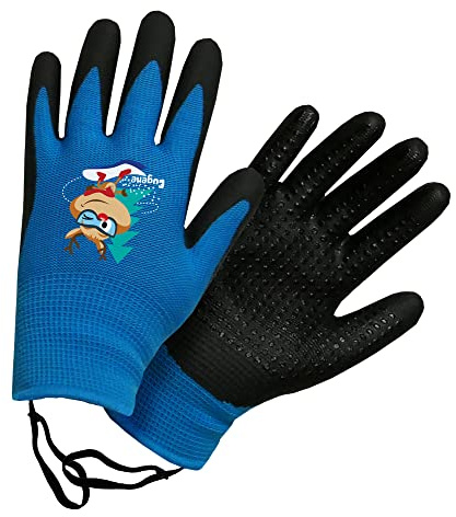 ROSTAING EUGENE - Guanti da Giardinaggio e Fai Da Te Tattili Per Mani Piccole e Delicate e Sicurezza Dei Bambini, Guanti Sottili e Caldi, Blu/Nero, Taglia 4-6 Anni
