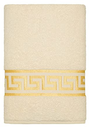 Belle Arti Premium Mäander Handtücher Duschtücher Gästetücher Flauschige Frottee Baumwolle (50 x 100 cm, beige)