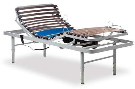 Gerialife® Verstärktes elektrisches Lattenrost | In 4 Höhen verstellbar (80x200)