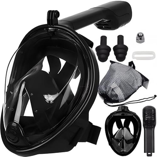 Retoo Schnorchelmaske Tauchermaske Vollmaske für Erwachsene und Kinder L XL Vollgesichtsmaske mit 180° Sichtfeld, Technologie Anti-Fog, Anti-Leck, Taucherbrille mit Kamerahaltung, Schnorchelset