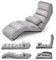 COSTWAY Relaxliege klappbar, Bodenstuhl mit Verstellbarer Rückenlehne, Bodenliege mit Schlaffunktion, Bodensofa, Bodensessel für Gaming, Schlafen, Lesen, Grau