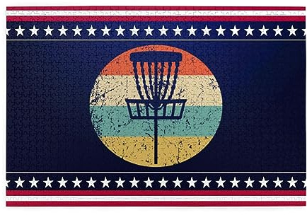 Retro-Disc-Golf-Vintage-Gifts 1000 Piece Puzzle for Adults - Fun Puzzles for Adults Art Funny Jigsaw Puzzle Funny Gag Gifts