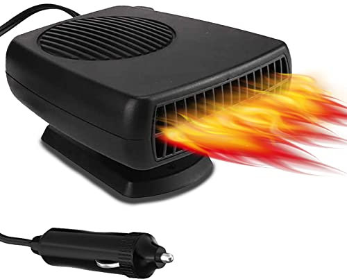 Qidoe 200W Chauffage De Voiture 12V: Radiateur Soufflant Voiture Portable 12 Volt Chauffage De Ventilateur Voiture Désembueur Minuterie Interrupteur Chauffage De Pare-Brise pour Camping RV Voiture