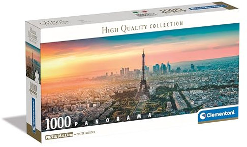 Clementoni Paris Puzzle 1000 Teile Erwachsene - Panorama Puzzle Erwachsene in 98 x 33 cm - Puzzle Erwachsene anspruchsvoll von Clementoni 39868