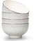 TuYines Lot de 4 bols à céréales - En céramique - 700 ml - Pour salade, soupe, pâtes, micro-ondes - Passe au four - 15 x 8 cm - Blanc