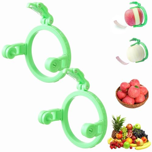 Éplucheur de pommes portable 2025 - Éplucheur rapide et pliable - Éplucheur de fruits en spirale - Ne blesse pas vos mains - Pour kiwis, pêches, pommes, melons (2 pièces)