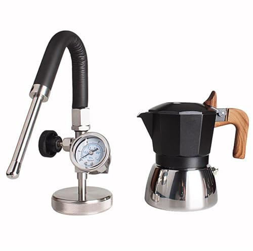 Espumador de leche portátil y caldera de vapor, boquilla de 3 agujeros para espuma rica, compatible con placas de llama abierta e inducción, ideal para acampar y uso al aire libre