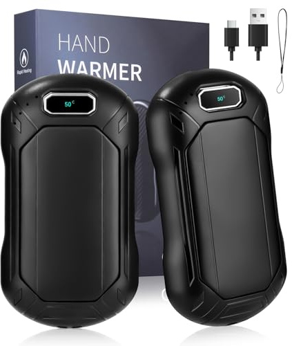 Cexovo Calentador de Manos magnéticos recargables,2 Piezas Calienta Manos de Bolsillo Magnético 4000mAh USB,Eléctrico Magnético Recargable Portátil Reutilizable,3 Niveles de Calor para Camping,Navidad
