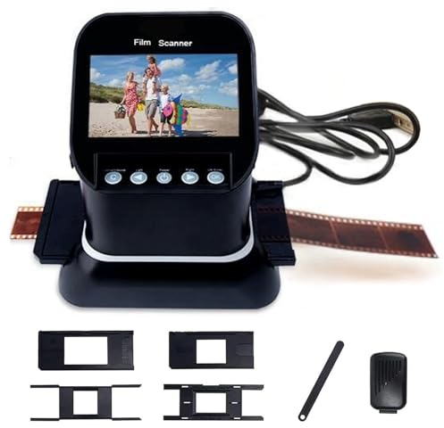 Foto-, film- och fotoskanner med stor 4,3-tums LCD-skärm, diabildsskanner för gamla diabilder till digitala bilder, konverterare 35 mm, 120 126 127 135 filmnegativ och diabilder till JPEG-foto