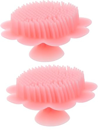 HAMPPLIES 2 St Hårbottenmassageborste Nyfödd Hårbotten Hårbottenskrubber Babyborstar För Hår Babybadborste För Nyfödda Silikon Hårbottenmassage Schampo Hårbottenborste Schampoborste Rosa